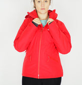 Womens Jack Wolfskin Good Alpine 1111631 Red Fire Zip Up Waterproof Jacket